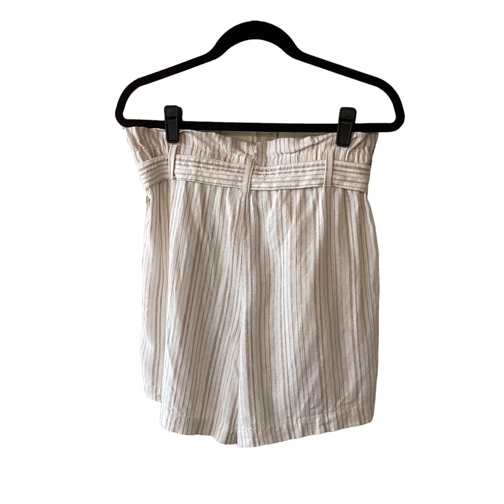 Banana Republic Factory Linen Blend Striped High-Waisted Shorts with Belt 4 - Picture 2 of 9